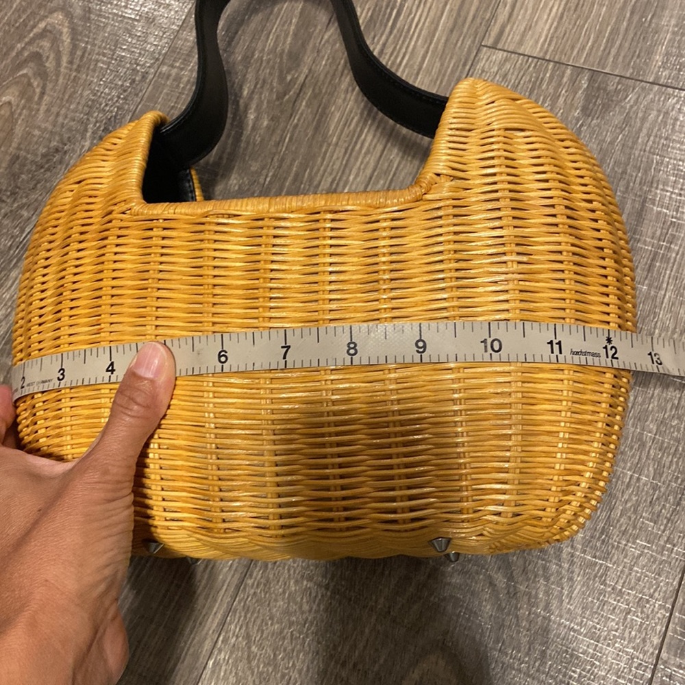 Amanda Smith Wicker Draw String Bag - image 5